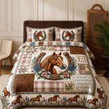 H.PAI Western Horse Quilted 3-Piece Bedding Set