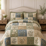 Wildflower Meadow Quilted 3-Piece Bedding Set