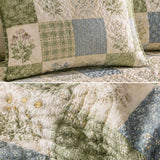 H.PAI Herbal Garden Patchwork Quilted 3-Piece Bedding Set