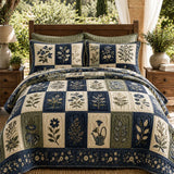 H.PAI Botanical Garden Quilted 3-Piece Bedding Set