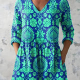 Long Blouse with V-Neck