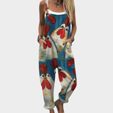 Comfortable printed dungarees