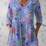Long Blouse with V-Neck