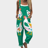 Comfortable printed dungarees