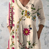 Long Blouse with V-Neck