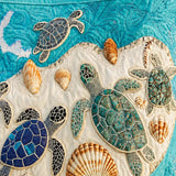 H.PAI Women's Quilted Tote Bag - Ocean Sea Turtle & Shell Coastal Travel Shoulder Bag