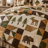 Woodland Wildlife Quilted 3-Piece Bedding Set