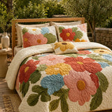 Cottage Garden Floral Quilted 3-Piece Bedding Set