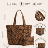 Leopard Print Quilted Cotton Tote Bag With Matching Pouch