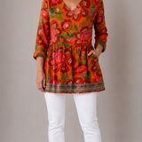 Long Blouse with V-Neck