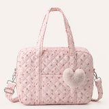 Vintage Pink Floral Quilted Stroller & Hospital Duffle Bag