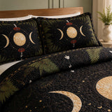 H.PAI Moonlit Mushroom Forest Quilted 3-Piece Bedding Set