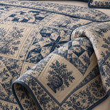 Blue Willow Floral Quilted 3-Piece Bedding Set