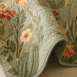 H.PAI Cactus Garden Floral Quilted 3-Piece Bedding Set