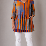Long Blouse with V-Neck