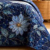 H.PAI Moonlit Floral Quilted 3-Piece Bedding Set