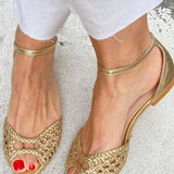 Gold Braided Sandals