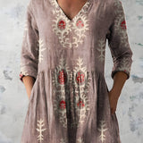 Long Blouse with V-Neck