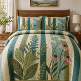 H.PAI Wildflower Meadow Quilted 3-Piece Bedding Set