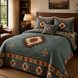 H.PAI Desert Aztec Star Quilted 3-Piece Bedding Set