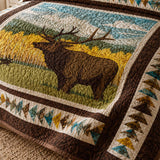 Elk Wilderness Quilted 3-Piece Bedding Set