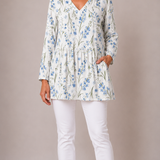 Long Blouse with V-Neck