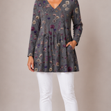Long Blouse with V-Neck