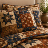H.PAI Vintage Patchwork Star Quilted 3-Piece Bedding Set