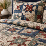 H.PAI Vintage Patchwork Quilted 3-Piece Bedding Set