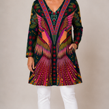 Long Blouse with V-Neck