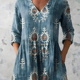 Long Blouse with V-Neck
