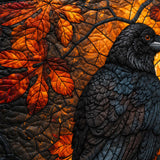 H.PAI Autumn Raven Forest Quilted Tote Bag
