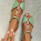 Heart Pattern Flat Sandals