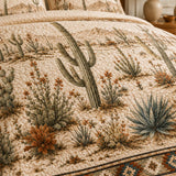H.PAI Desert Cactus Quilted 3-Piece Bedding Set