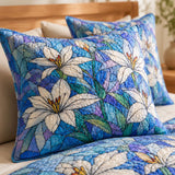 H.PAI White Lily Quilted 3-Piece Bedding Set