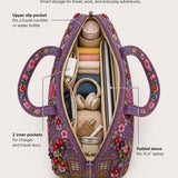 H.PAI Women's Quilted Duffle Bag - Retro Floral Camper Van Travel Overnight Bag
