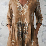 Long Blouse with V-Neck