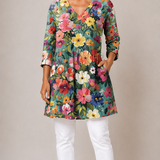 Long Blouse with V-Neck
