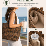 Leopard Print Quilted Cotton Tote Bag With Matching Pouch
