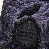 H.PAI Gothic Raven Cemetery Quilted Tote Bag