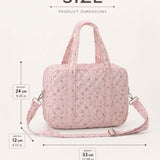 Vintage Pink Floral Quilted Stroller & Hospital Duffle Bag