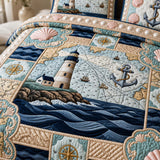 H.PAI Coastal Lighthouse Quilted 3-Piece Bedding Set