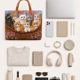 Cat Family Quilted Tote Bag