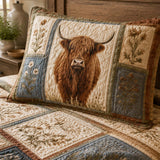 Highland Cow Quilted 3-Piece Bedding Set