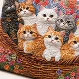 Cat Family Quilted Tote Bag