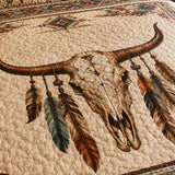 H.PAI Longhorn Skull Western Quilted 3-Piece Bedding Set