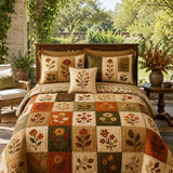 Autumn Botanical Quilted 3-Piece Bedding Set