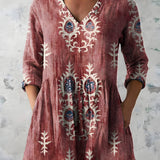 Long Blouse with V-Neck