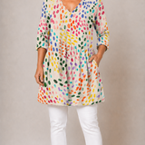Long Blouse with V-Neck