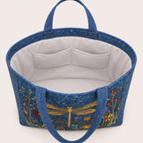 Dragonfly & Wildflower Quilted Tote Bag